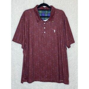 William Murray Performance Polo Shirt Men 2XL Maroon Golf Club All Over Print